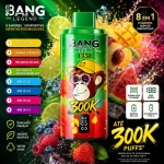 Bang Legend 8 IN 1 300000 Puffs Vape Descartável, 8 Sabores Cor Verde