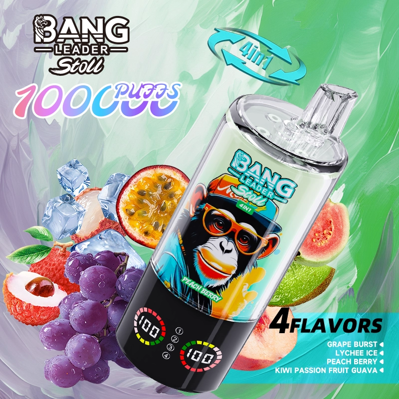 Bang Leader Stoll 100000 100K Puffs 4 in 1 Flavors Disposable Vape 0% 2% 3% 5% Nicotines 10Tastes Smart Screen-Vape Factory Wholesale