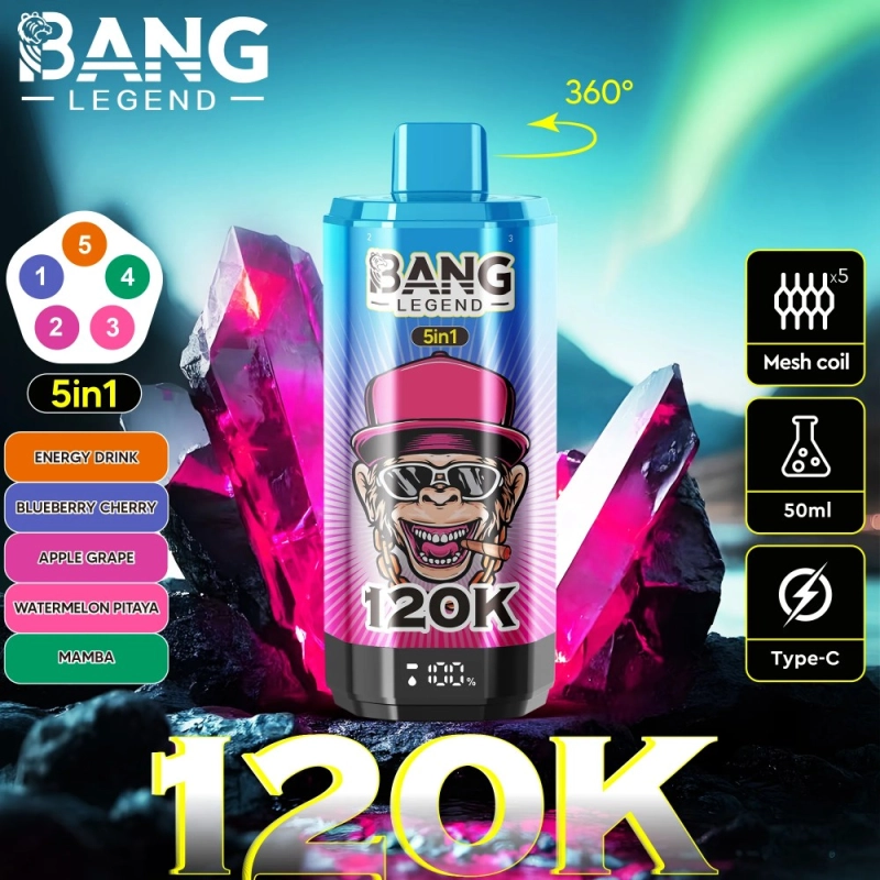 Bang Legend 120K – The Ultimate 5-in-1 Disposable Vape _ 120,000 Puffs _ Adjustable 5 Flavors (1)