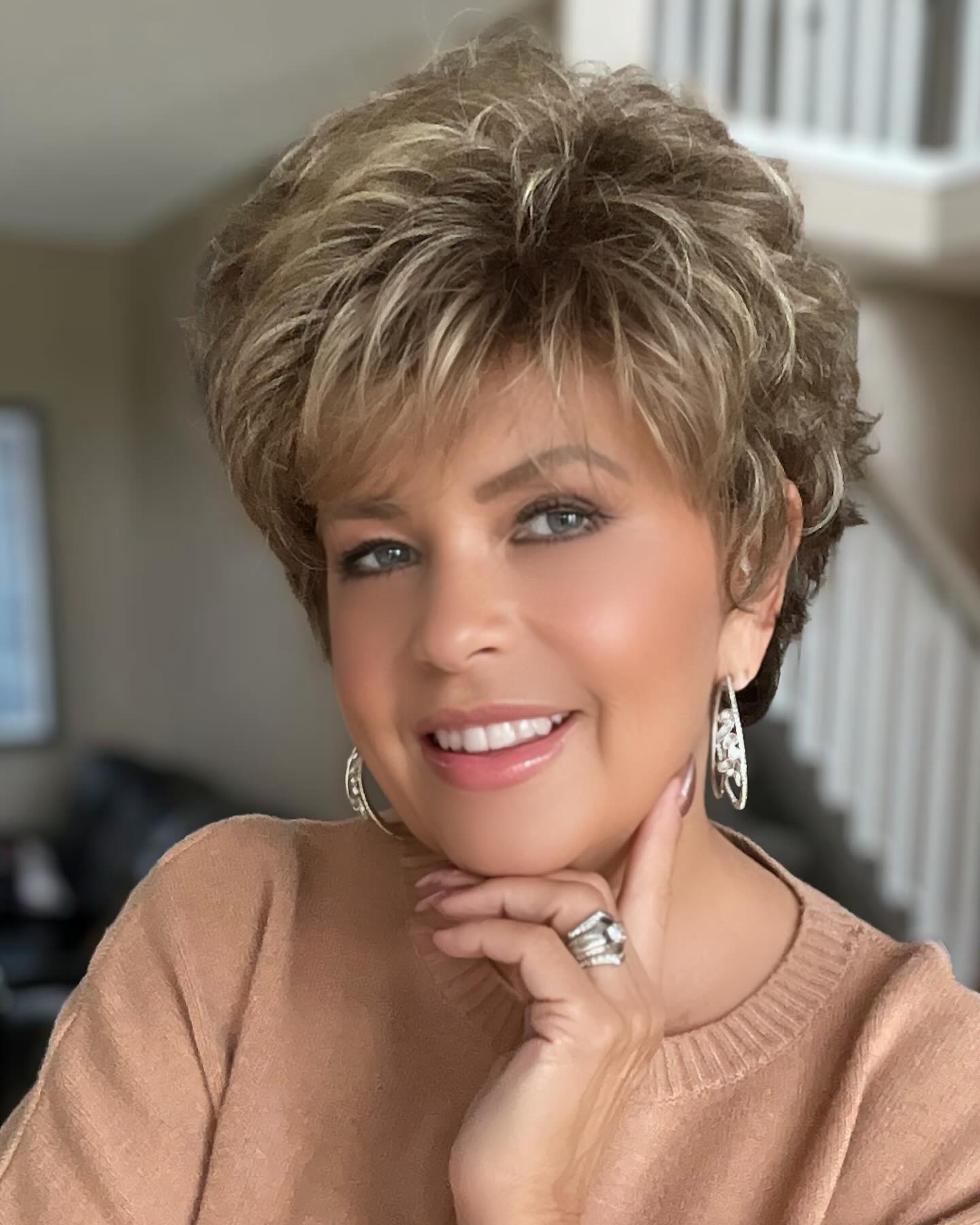Brown Mixed Golden Pixie Cut Wig