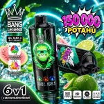 Srovnání BANG LEGEND 150K 6v1 s běžnou jednorázovou e-cigaretou — 150 000 potahnutí, 6 příchutí, 3 nádržky