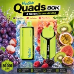 VapSolo Quads 80K 4 in 1 vape Grape Blast Iced Lychee Peach Berry Kiwi Passion Fruit Guava flavors