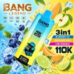 Vape Bang Legend 110K com sabor gelo de mirtilo e melão com maçã e limão