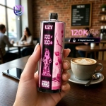 UZY SHISHA HOOKAH KING 120000 Crystal Design • Smart Screen • 120K Massive Puffs 1.Blueberry on ice
