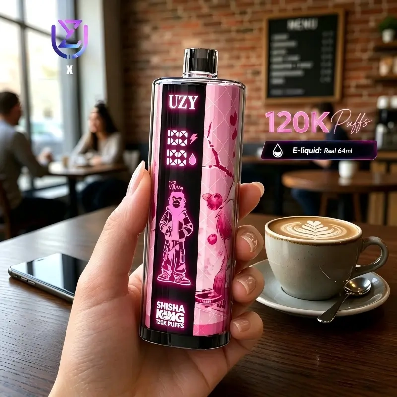 UZY SHISHA HOOKAH KING 120000 Crystal Design • Smart Screen • 120K Massive Puffs 1.Blueberry on ice