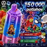 UZY 150 000 potiahnutí 6 v 1 – kombinácia príchutí jahoda s kiwi, čučoriedka s kokosom a lesné ovocie