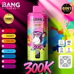 Bang Legend 300K 8-in-1 Flavors Disposable Vape – Több ízű, 300 000 szippantásos élmény1. mamba+őszibarack mangó görögdinnye+energiaital+szőlő jég