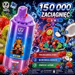 UZY 150K 6w1 jednorazowy e-papieros – truskawka z kiwi, borówka z kokosem i owoce leśne