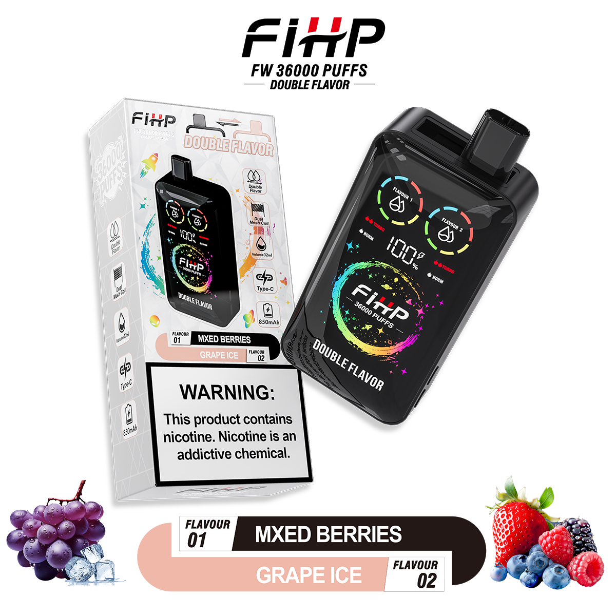 FIHP Vape z podwójnym smakiem (36 000 zaciągnięć)