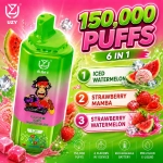 UZY 150K Puffs Watermelon Ice Strawberry Mamba Strawberry Watermelon flavor vape