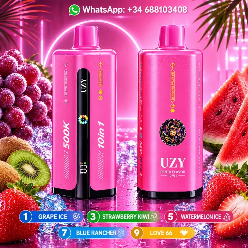UZY 10 in 1 500000 Puffs Disposable Vape, Pink Multi Flavor
