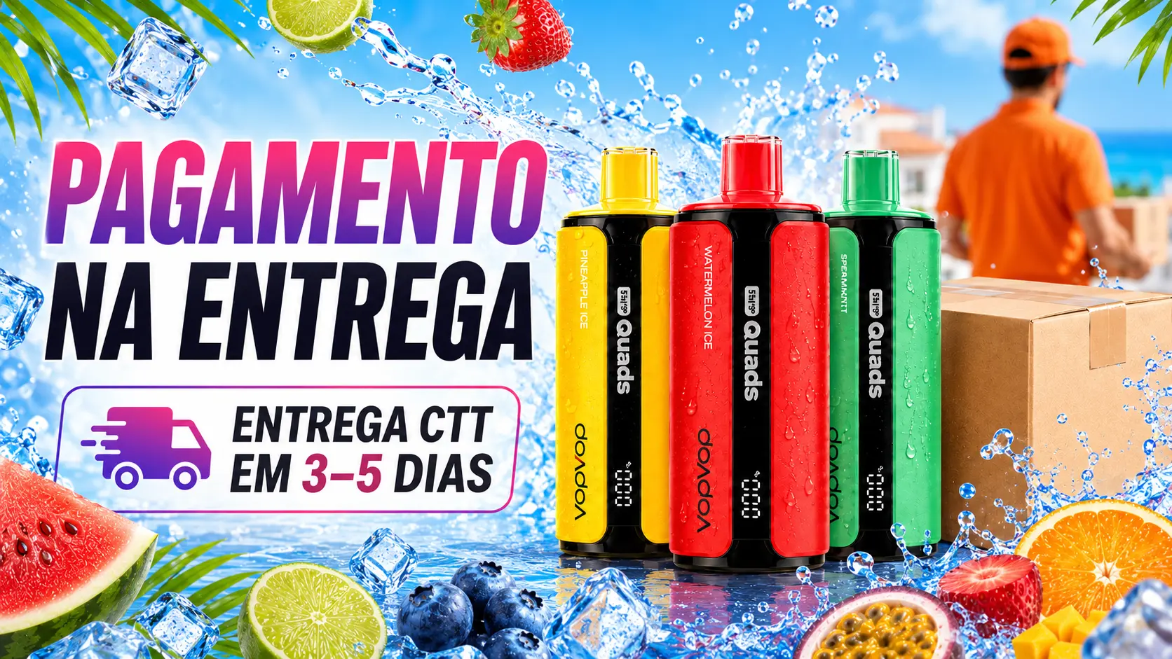 Vapes VopVop Quads com pagamento na entrega e envio CTT em Portugal