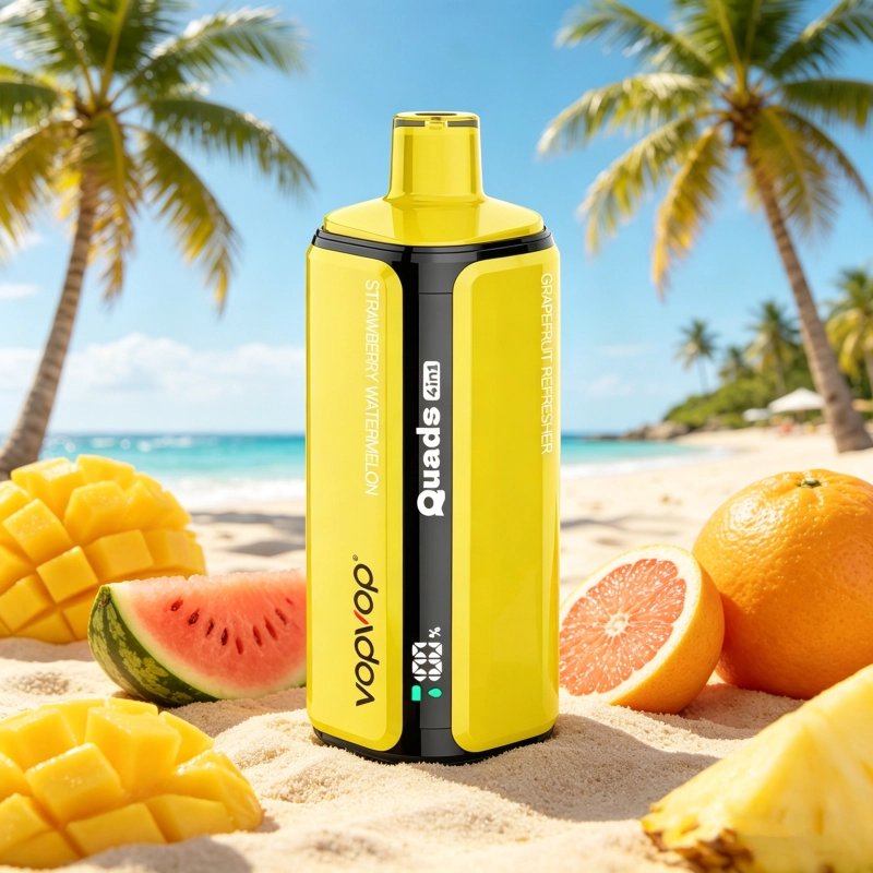 VOPVOP Quads 120K – 4 íz, 120K szippantás, rendkívül hosszú élettartamú vape Görögdinnyefagylalt + eper-mangófagylalt + áfonyásfagylalt + cseresznyefagylalt