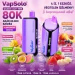 Vapsolo Quads 80K 4 az 1-ben eldobható vape – eper-görögdinnye, cseresznye-kóla, lédús jeges barack és frissítő grapefruit ízek