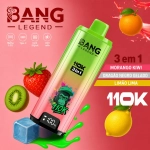 Bang Legend 110000 Puffs Vape Descartável, Sabor Morango Kiwi e Limão