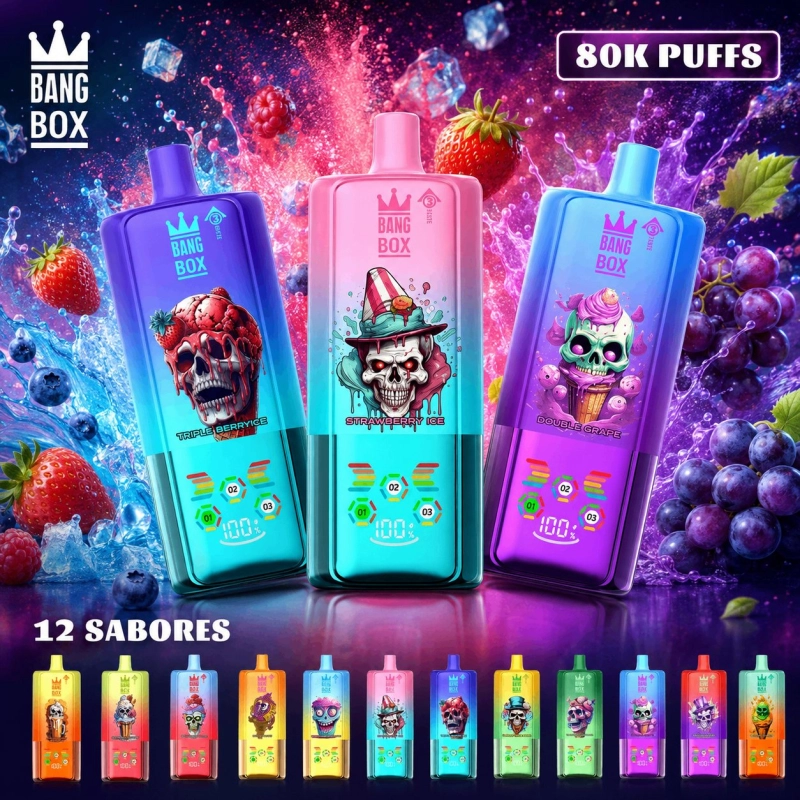 Bang Box 80000 80000 Puxadas Vape Descartável, Sabores de Frutas Geladas