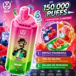 Vape descartável multi-sabores sabor Sorvete de Tripla Melancia com mirtilo e framboesa, tripla melancia e gelado de morango