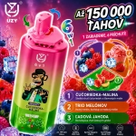 UZY 150 000 potiahnutí 6 v 1 – kombinácia príchutí čučoriedka s malinou, trojitý melón a ľadová jahoda