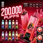 Bang Box 8 em 1 200000 Puxadas Vape Descartável, Sabores Ajustáveis