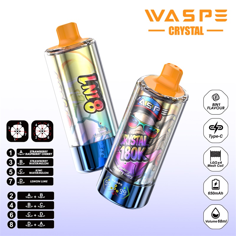 WASPE Vape– 8 smaków w jednym, łatwe przełączanie(180 000 zaciągnięć)