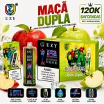 UZY Shisha King 120K sabor Maçã Dupla com combinação de maçã doce e fresca