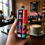 UZY SHISHA HOOKAH KING 120000 Crystal Design • Smart Screen • 120K Massive Puffs 1.Blueberry on ice