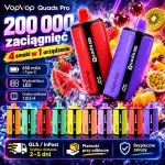 VopVop Quads Pro 200K zaciągnięć Jednorazowy E-papieros, Wielokolorowe smaki