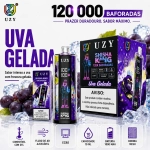 UZY Shisha King 120K sabor Uva Gelada com sabor intenso e refrescante