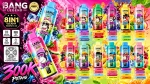 BANG LEGEND 300K 8v1 — jednorázová vape s 300 000 pufky, balení a krabička s příchutěmi
