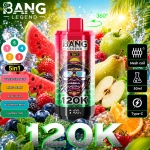 Bang Legend 120K görögdinnye jég, vegyes bogyós gyümölcsök, alma és körte, bogyós menta és nyári idő ízkészlet