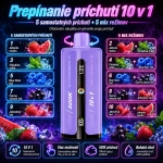 UZY 500K Penta Flavor 10 v 1 – Jahoda a Melón, Chladivá Mäta, Ľadová Modrá Malina, Ľadové Čierne Ríbezle, Ľadová Jahoda