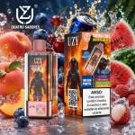 UZY Crystal 100.000 Puffs 4-em-1 vape descartável com sabores gelado de morango com gomas e melancia, pitaya com mirtilos e kiwi