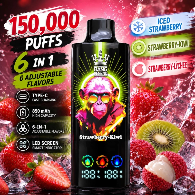 Bang Legend 150K vape Grape Ice Cream and Raspberry Cherry fruit flavor combination