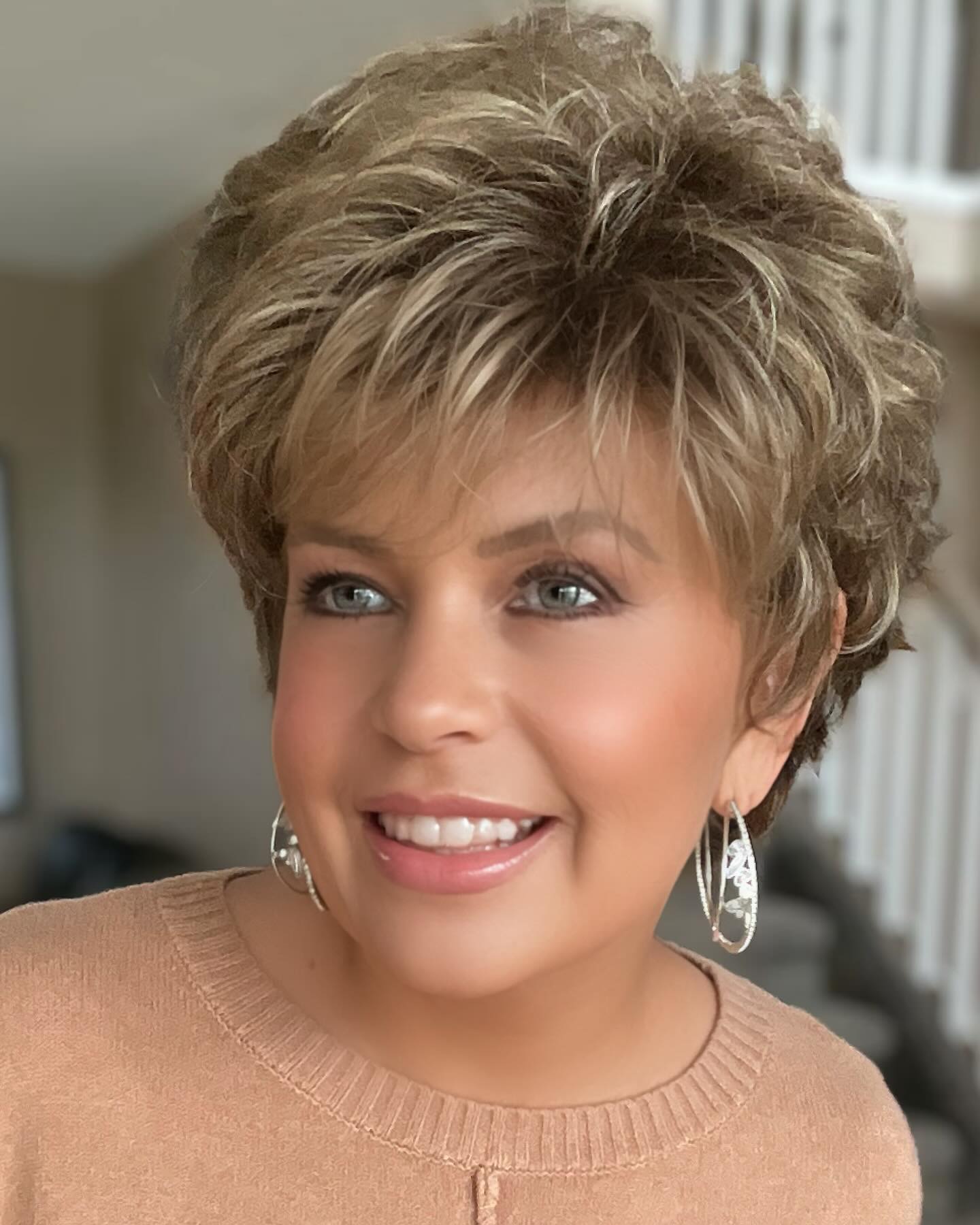 Brown Mixed Golden Pixie Cut Wig