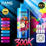 Tyrkysová BANG LEGEND 300K 8v1 s příchutěmi Gumový Medvídek, Směs Lesního Ovoce a Jahoda a Meloun