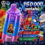 UZY 150K 6v1 jednorázová e-cigareta – Jahoda s kiwi, Borůvka s kokosem, Lesní plody