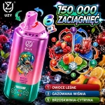 UZY 150K 6w1 vape – owoce leśne, musująca wiśnia i brzoskwinia z cytryną