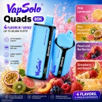 VapSolo Quads 80K 4 in 1 vape Strawberry Mango Blue Raspberry Lemonade Iced Vanilla Sour Red Berries flavors