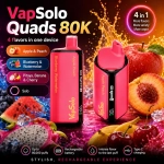 VapSolo Quads 80K 4 in 1 vape Apple Peach Blueberry Watermelon Pitaya Banana Cherry Solo flavors