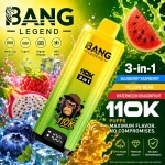 Bang Legend 110K 3-in-1 disposable vape – Strawberry Mango, Blueberry Peach and Watermelon Berries flavor set