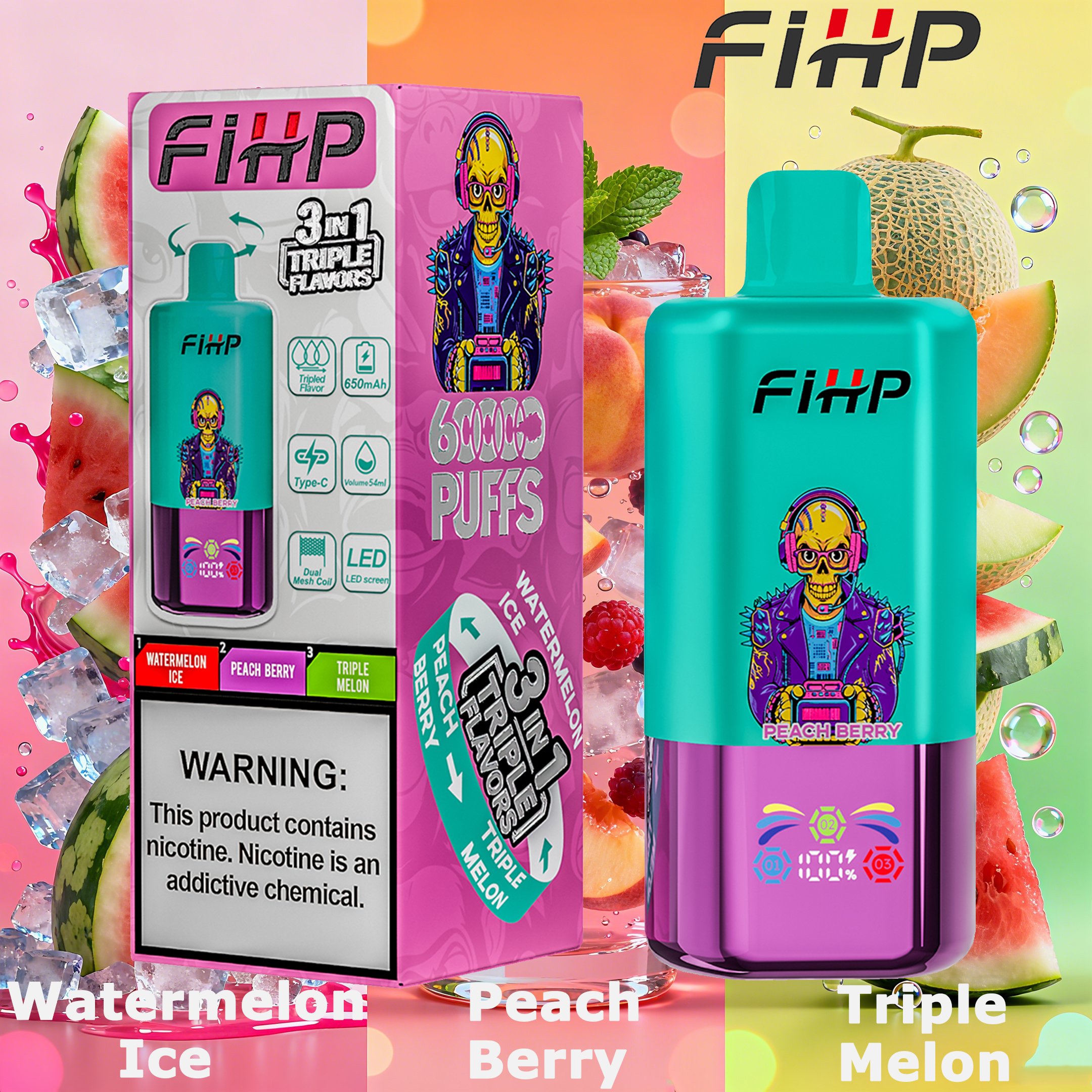 Promocja miesiąca 🔥FIHP Vape o potrójnym smaku (60 000  zaciągnięć)
