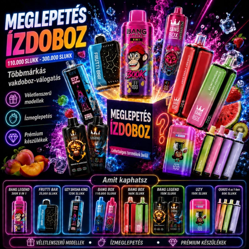 Meglepetés Doboz 3–5 vagy 6–8 véletlenszerű készülékkel, 110 000–300 000 slukk