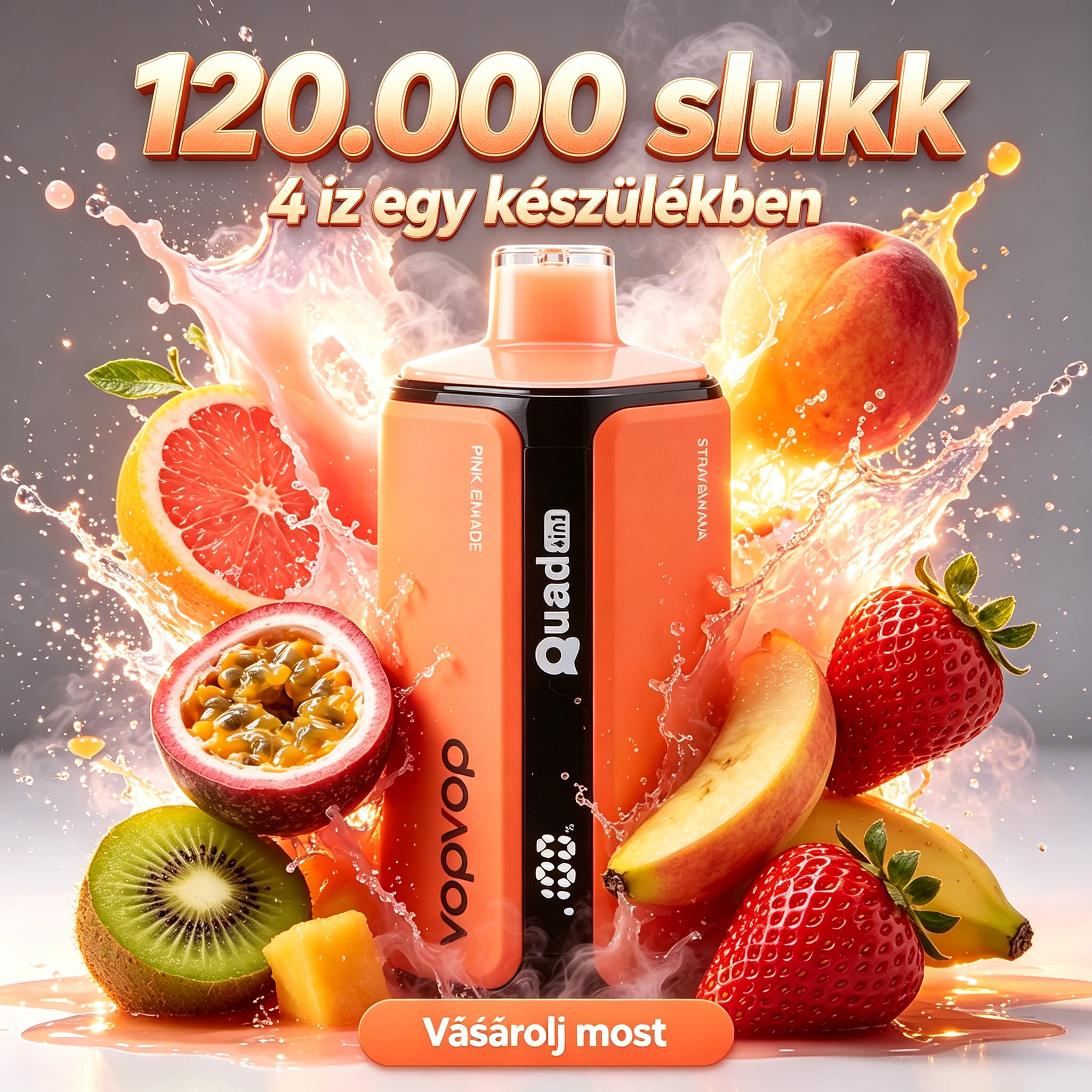 120k 4in14.PINK LEMONADE & KIWI PASSION FRUIT GUAVA & PEACH BERRY & STRAWBERRY BANANA