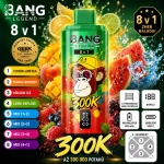 Bang Legend 300K 8 v 1 – citron s kyselým pomerančem, mango s broskví, ledový vodní meloun a ledové lesní ovoce