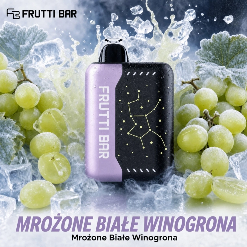 Frutti Bar 25000 buchnięć Jednorazowy e-papieros, Mrożone Białe Winogrona
