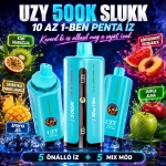 UZY 500K Penta Flavor 10 az 1-ben – kiwi-maracuja, savanyú mangó-ananász, jeges áfonya, görögdinnye-őszibarack és dupla alma