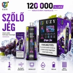 Szőlő jég – UZY 120K eldobható vape szőlő jeges hűsítő íz DTL rendszer LED kijelzővel