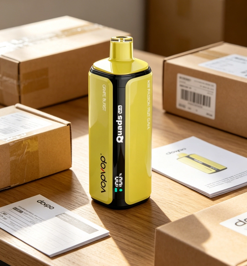 VOPVOP Quads 120K – 4 íz, 120K szippantás, rendkívül hosszú élettartamú vape Rózsaszín limonádé + kivi maracuja + őszibarack + eper banánnal