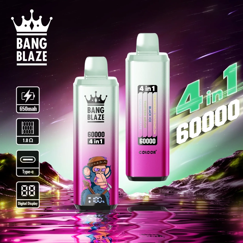 Bang Blaze® 60000 60 ezer szippantás 4 az 1-ben ízek legújabb eredeti újratölthető LCD kijelzős eldobható vape 2