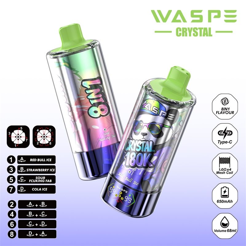 WASPE Vape– 8 smaków w jednym, łatwe przełączanie(180 000 zaciągnięć)